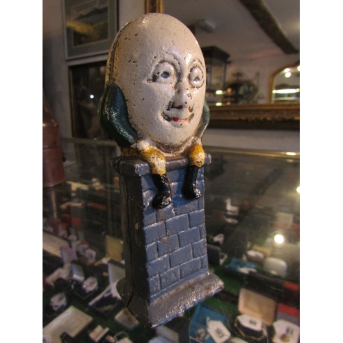 1285 - Humpty Dumpty Antique Cast Iron Moneybox Approximately 6 Inches High