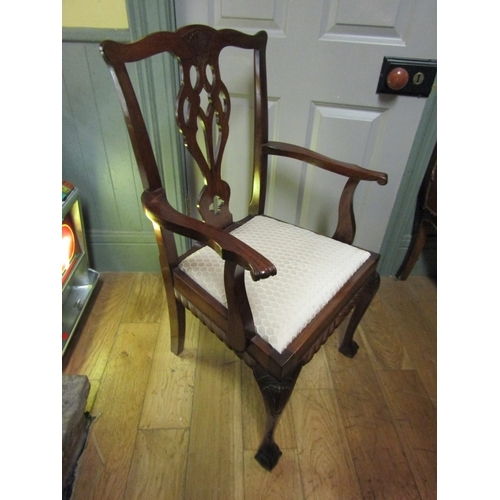 1303 - Set of Eight Matching Chippendale Mahogany Armchairs Including Two Carvers Claw and Ball Supports