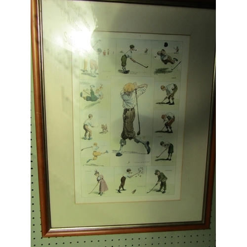 1327 - Two Humorous Golfing Prints Largest Approximately 20 Inches High x 14 Inches Wide