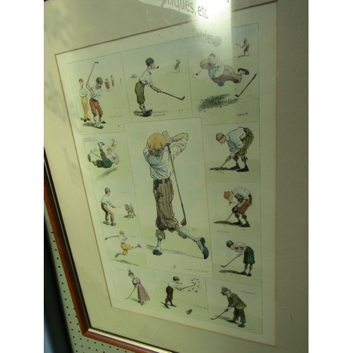 1327 - Two Humorous Golfing Prints Largest Approximately 20 Inches High x 14 Inches Wide