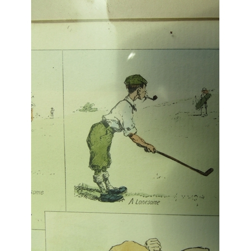 1327 - Two Humorous Golfing Prints Largest Approximately 20 Inches High x 14 Inches Wide