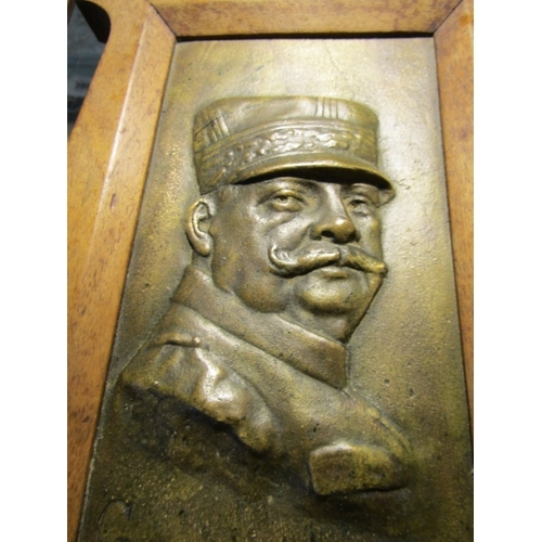 1342 - Antique Bronze Panel Portrait General Goffre (1852 - 1931) Framed Approximately 9 Inches High
Joseph... 