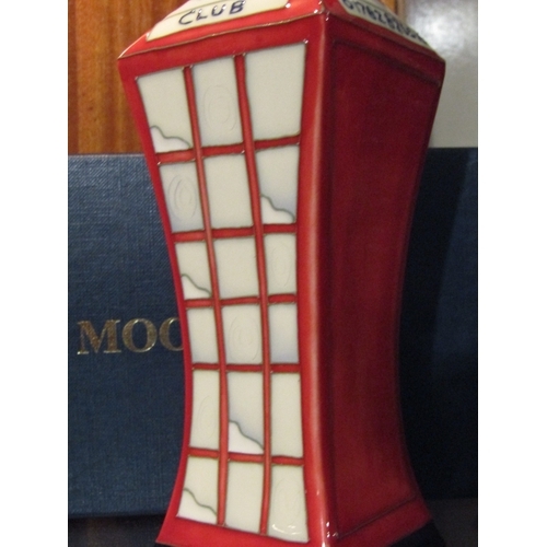 1354 - Moorcroft Telephone Box Approximately 8 Inches High Original Presentation Box