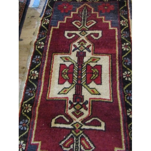 1357 - Persian Pure Wool Rug Approximately 3ft 6 Inches Long x 18 Inches Wide