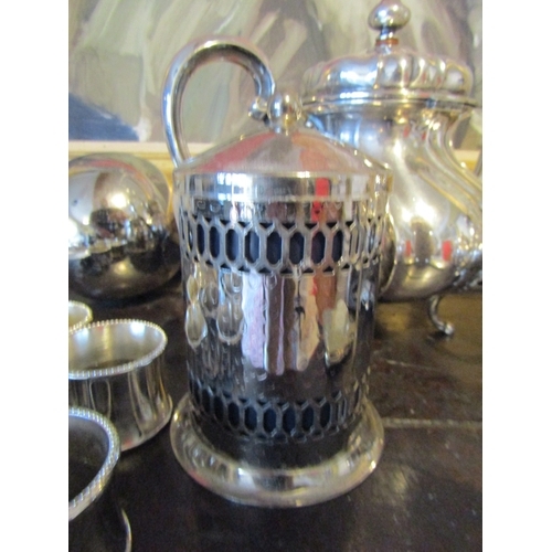 1404 - Quantity of Various Old Silver Plate Including Teapot, Coffee Pot, etc.