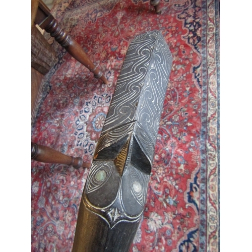 1421 - South Seas Tribal Fighting Stick Carved Decoration Approximately 47 Inches Long Antique