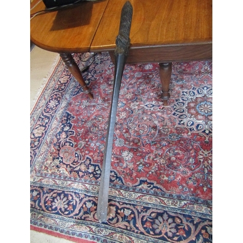 1421 - South Seas Tribal Fighting Stick Carved Decoration Approximately 47 Inches Long Antique