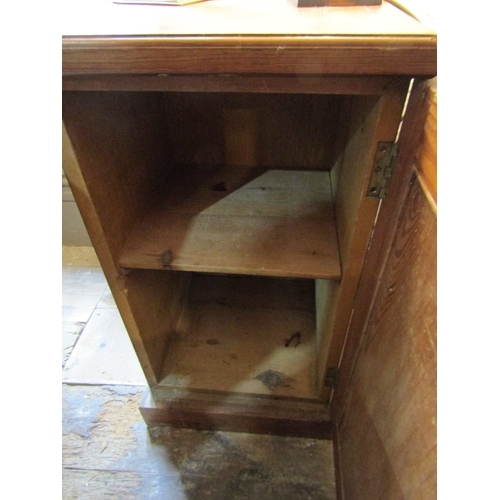 1423 - Pitch Pine Single Door Locker Approximately 12 Inches Wide x 29 Inches High