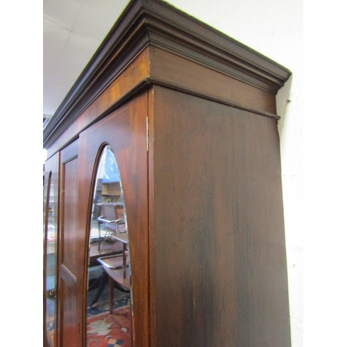 1636 - Antique Figured Mahogany Twin Door Wardrobe Approximately 6ft Wide x 7ft 6 Inches High