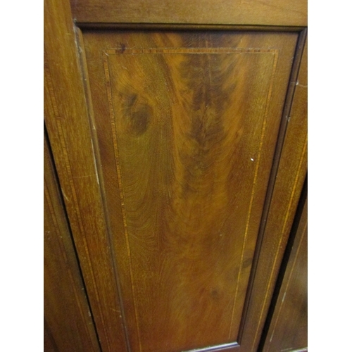 1636 - Antique Figured Mahogany Twin Door Wardrobe Approximately 6ft Wide x 7ft 6 Inches High