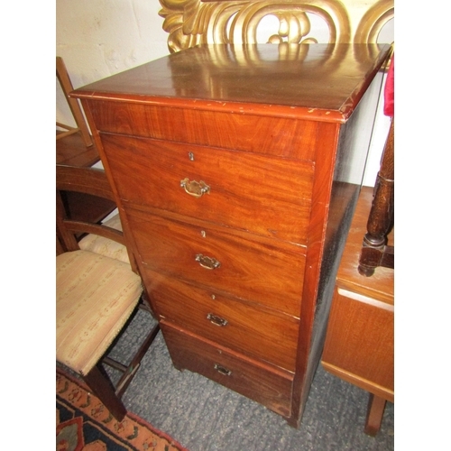 1657 - Antique Mahogany Four Drawer Pier Chest Approximately 18 Inches Wide x 44 Inches High