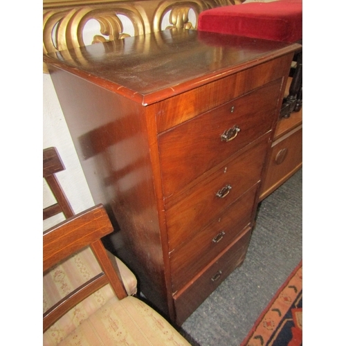 1657 - Antique Mahogany Four Drawer Pier Chest Approximately 18 Inches Wide x 44 Inches High