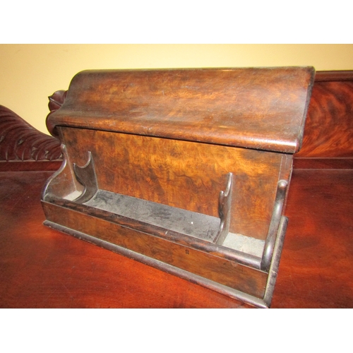 1406 - Antique Walnut Desk Stationary and Writing Cabinet Hinged Top 16 Inches Wide Approximately