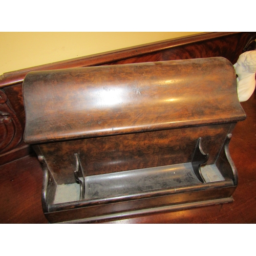 1406 - Antique Walnut Desk Stationary and Writing Cabinet Hinged Top 16 Inches Wide Approximately