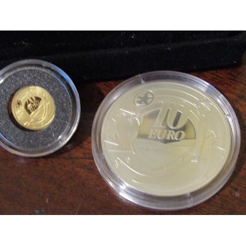 1409 - Irish Gold and Silver Coin Encapsulated Mint in Original Presentation Case