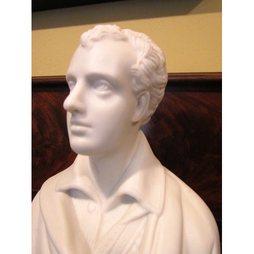 1408 - Parianware Bust Poet Lord Byron (1788 - 1824) Approximately 5 Inches High