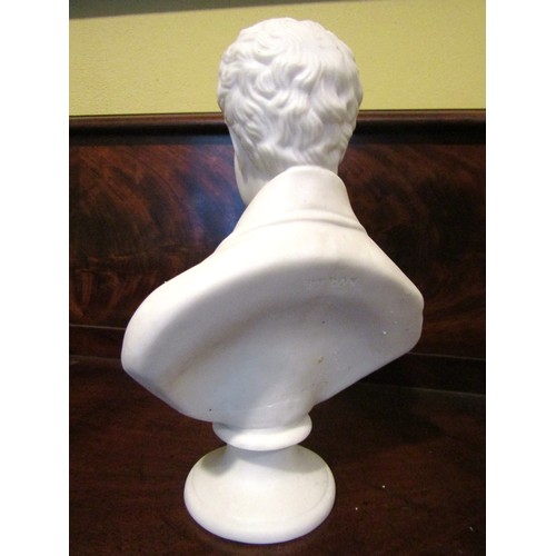 1408 - Parianware Bust Poet Lord Byron (1788 - 1824) Approximately 5 Inches High