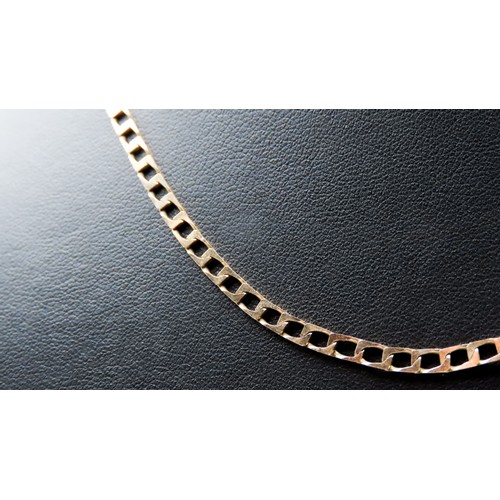 305 - 9 Carat Yellow Gold Flat Link Chain Necklace 60cm Long