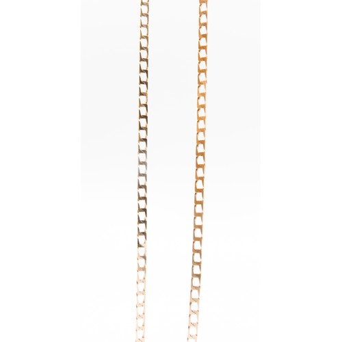 305 - 9 Carat Yellow Gold Flat Link Chain Necklace 60cm Long