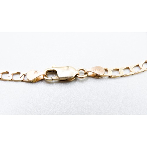 305 - 9 Carat Yellow Gold Flat Link Chain Necklace 60cm Long