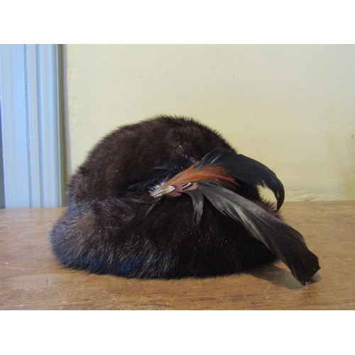 1293 - Barnardo of Dublin Mink Hat of High Quality with Feathers Mint Condition Attractive Design Purchased... 