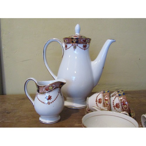 1292 - Coffee Set Full Size Coffee Pot of Attractive Form with Four Cups and Saucers Sugar Bowl and Milk Ju... 