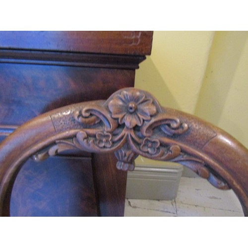 1405 - Pair of Victorian Walnut Chairs Well Carved Needlepoint Seats above Cabriole Supports