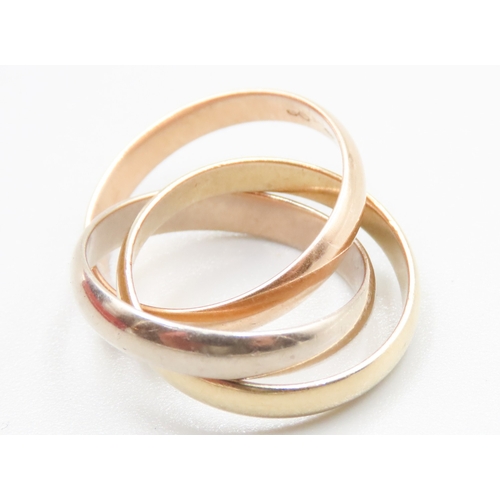 100 - Cartier Trinity Ring in 18 Carat Yellow White and Rose Gold Ring Size I and a Half with Original Car... 