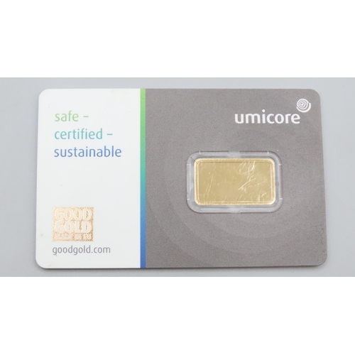 1014 - Umicore Fine 999.9 Gold 5 Gram Bar Encapsulated