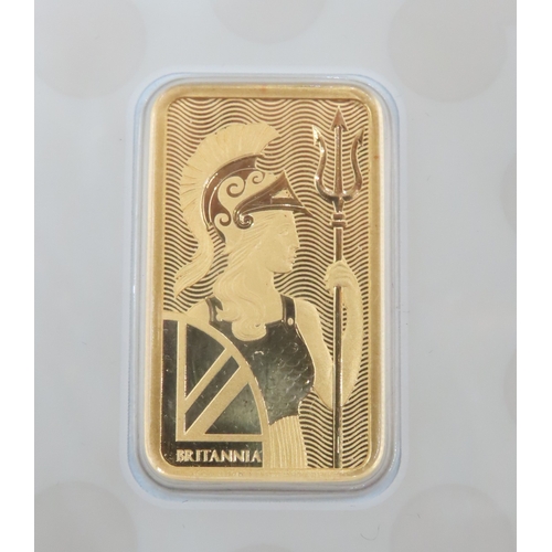 1020 - The Royal Mint 999.9 Fine Gold 20g Bar Britania