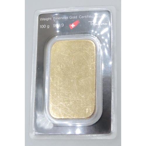 1023 - Argor-Heraeus Switzerland Fine 999.9 100 Gram Gold Bar Encapsulated