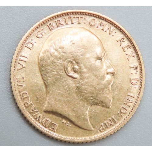 1045 - Gold Half Sovereign King Edward VII  Dated 1908