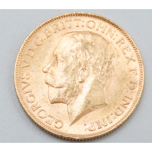 1087 - Full Gold Sovereign King George V Dated 1912