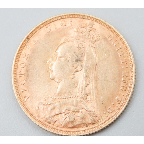 1125 - Full Gold  Sovereign Queen Victoria Dated 1889