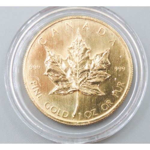 1149 - 1 OZ Fine 999.9 Gold 50 Dollar Canada Maple Leaf Coin Dated 1979 Encapsulated