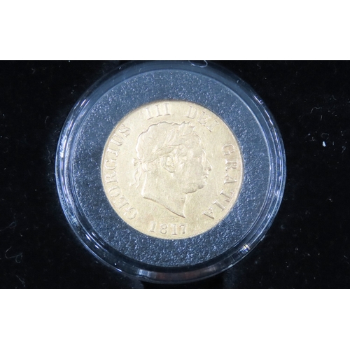 1156 - The King George III Gold Half Sovereign Dated 1817 Encapsulated with Original Presentatin Box and Ce... 