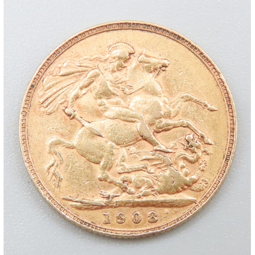 1157 - Full Gold Sovereign King Edward VII Dated 1908