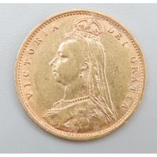 1158 - Gold Half Sovereign Queen Victoria Dated 1892  Set in 9 Carat Yellow Gold Ring