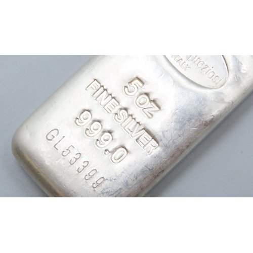 1164 - 5 OZ Fine 999.9 Silver Bar