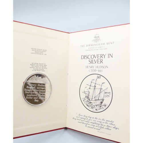 1169 - Fine 999.9 Silver Coin The Birmingham Mint Discovery in Silver Book Henry Hudson 1550-1611