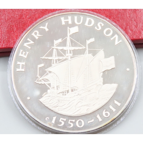 1169 - Fine 999.9 Silver Coin The Birmingham Mint Discovery in Silver Book Henry Hudson 1550-1611