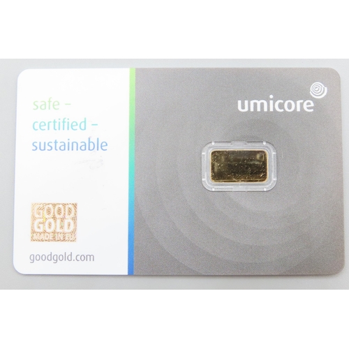 1176 - Umicore Fine 999.9 Gold 1 Gram Bar Encapsulated