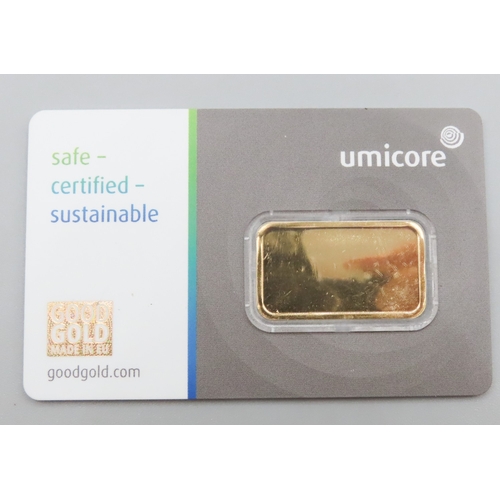 1181 - Umicore Fine 999.9 Gold 10 Gram Bar Encapsulated