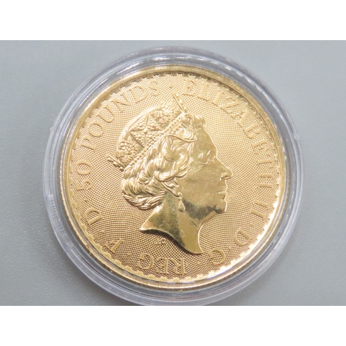 1185 - 1/2 OZ Fine 999.9 Gold Britannia Coin Dated 2021