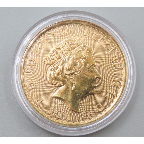 1186 - 1/2 OZ Fine 999.9 Gold Britannia Coin Dated 2021