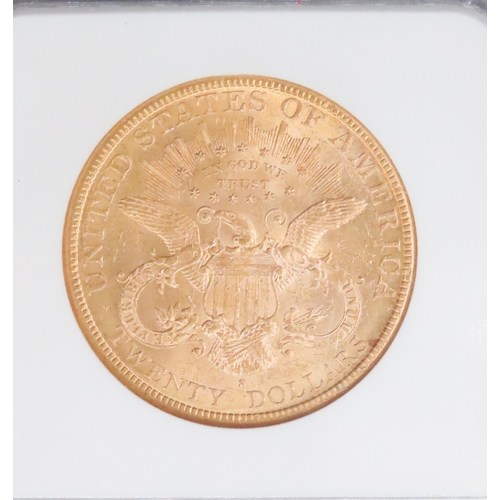 1192 - Gold United States of America 20 Dollar Coin Encapsulated Dated 1893 MS61