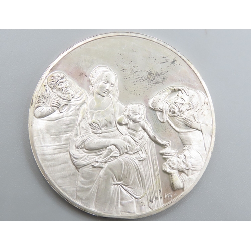 1209 - Leonardo da Vinci (1452 - 1519) Adoration of the Magi c.1481 Solid Sterling Silver Proof Medallion M... 