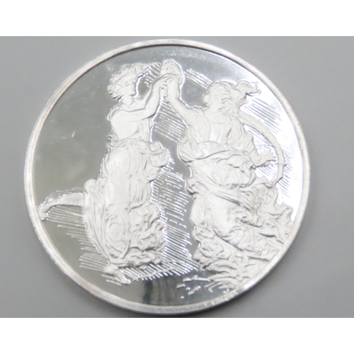 1212 - Leonardo da Vinci (1452 � 1519) Dancing Maidens c.1513 Solid Sterling Silver Proof Medallion Mint We... 