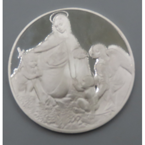 1215 - Leonardo da Vinci (1452 � 1519) Virgin of the Rocks c.1506 - 1508 Solid Sterling Silver Proof Medall... 