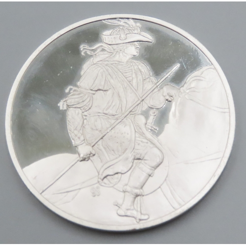 1220 - Leonardo da Vinci (1452 � 1519) Young Man on Horseback c.1513 Solid Sterling Silver Proof Medallion ... 